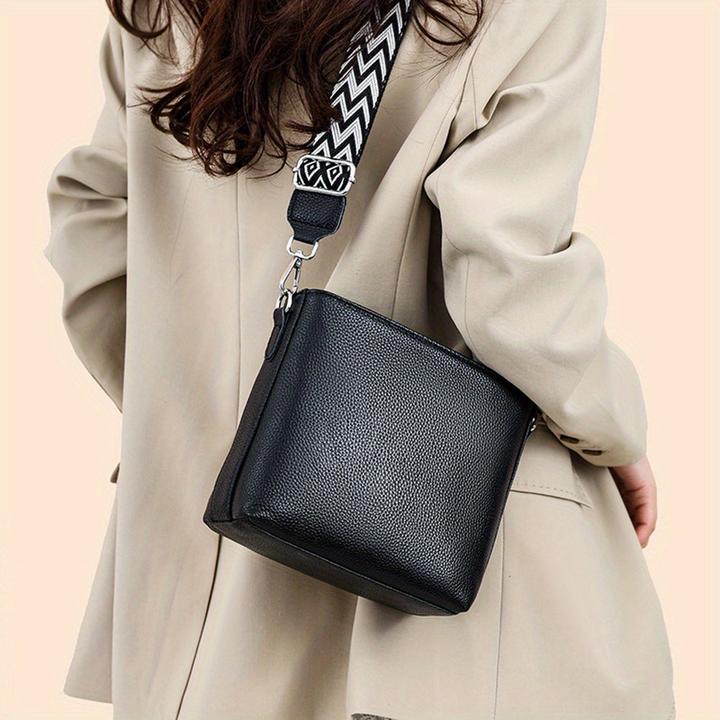 Actual product image Only-Bags.Store Kunstleder Crossbody Umhängetasche, Solid Farbe Messenger Satchel Geldbörse, Casual Fashion