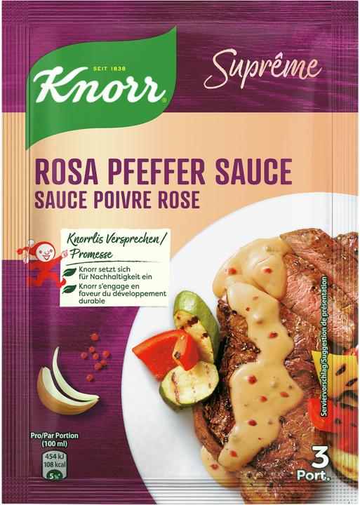 Actual product image Knorr Suprême pink pepper sauce sachet, cream sauce finely tuned with herbs (39 g)