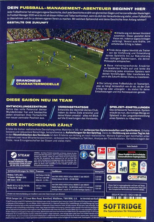 Produktbild Sega Football Manager 2020 (PC, EN)