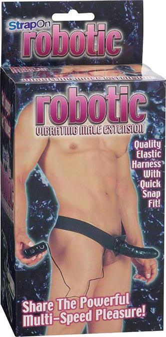 Produktbild Seven Creations 55004327 17062 ROBOTIC VIBRATING MALE EXTENSION STRAP ON FALLO INDOSSABILE VIBRANTE NERO