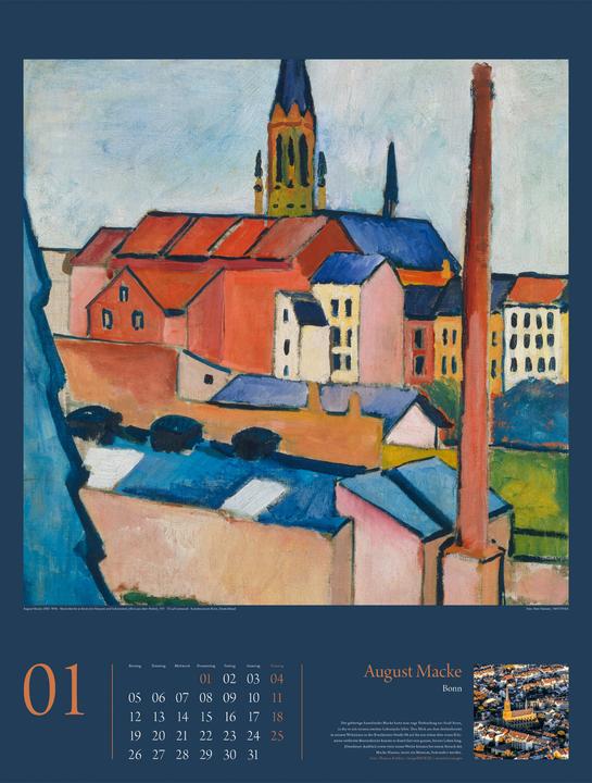 Actual product image KunstGeschichten - Meisterwerke und die Orte ihrer Inspiration Kalender 2026 (Hardcover, German)