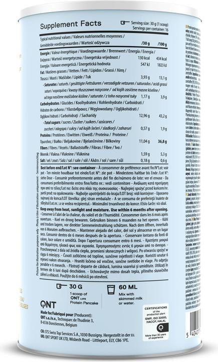 Nutritional values and ingredients QNT Protein Pancake (Natural, 1 pcs., 500 g)