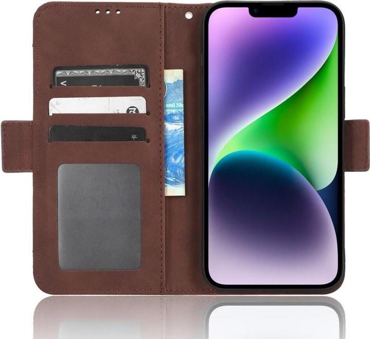 Actual product image Cover-Discount iPhone 15 - Case with many card slots brown (Apple iPhone 15)