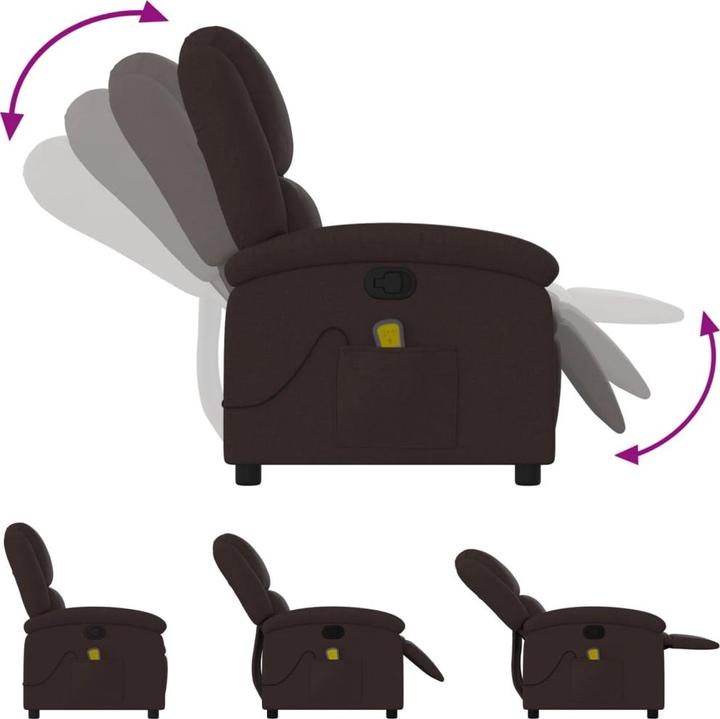 Immagine prodotto VidaXL Sedia da massaggio in tessuto marrone scuro,Colore: Marrone scuro,Materiale