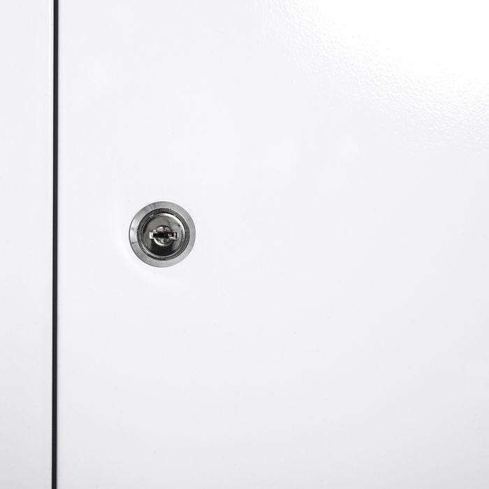 Produktbild Swisshandel24 Medizinschrank Arzneischrank Erste-Hilfe-Schrank mit Schloss 3 Fächer Stahl Weiss 40 x 18 x 60 cm (40 x 18 x 60 cm)