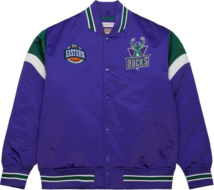 Mitchell & Ness M&N Heavyweight Satin Jacke NBA Milwaukee Bucks - M (M)