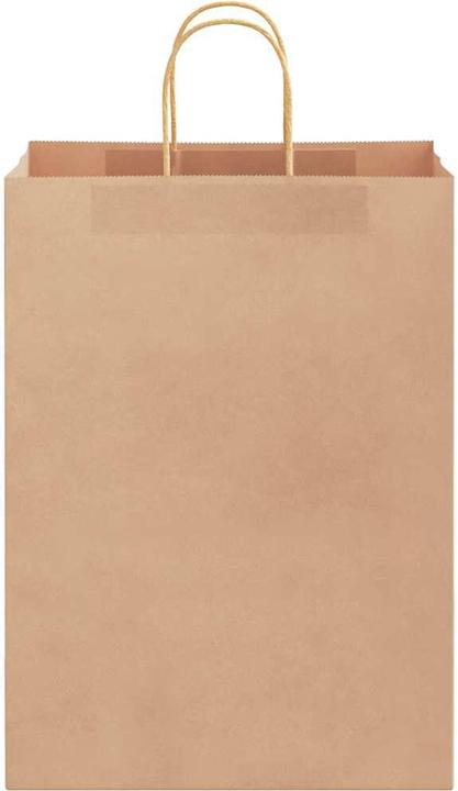 Actual product image VidaXL Kraft paper bags 250 pcs. with handle brown 32x17x44 cm paper bag (Gift bag, 250 x)