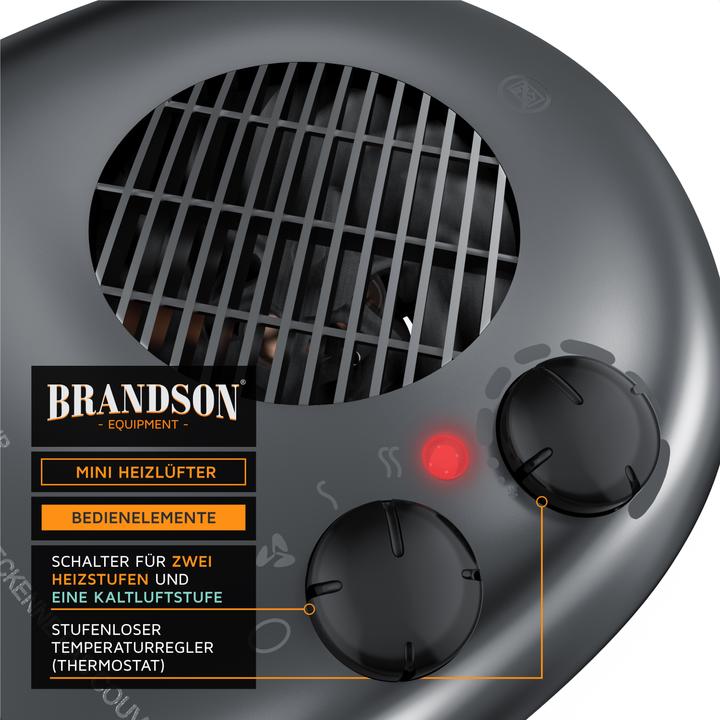 Produktbild Brandson Keramik Heizlüfter 2000 W mit einstellbarem Thermostat, Badezimmer Heizung mit 3 Leistungsstufen (2000 W)