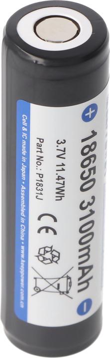 Actual product image Keeppower Battery 18650, protected (1 pcs., 18650, 3100 mAh)