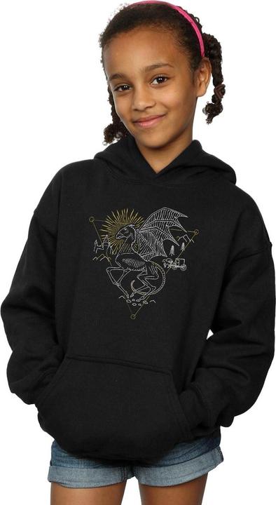 Actual product image Girls Thestral Line Art Hoodie (128)