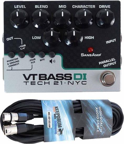 Produktbild tech21 SansAmp Character VT Bass DI Preamp Pedal mit Kabel (Bass)