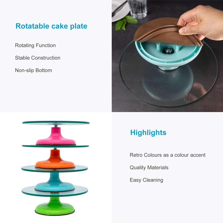 Actual product image Intirilife Swivelling cake stand with non-slip base