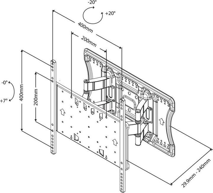 Immagine prodotto Multibrackets M VESA Super Slim Tilt & Turn (Muro, 55", 40 kg)