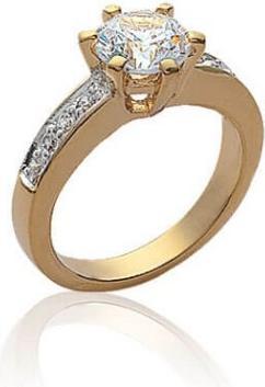 Actual product image Lara BAGUE AM - GR. 52 - BICOLORE - ZIRCONIA (52)