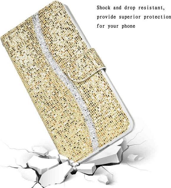 Image du produit MU Style Housse en cuir pailleté à rayures (Apple iPhone SE (3ème génération), Apple iPhone SE (2ème génération), Apple iPhone 8, Apple iPhone 7)