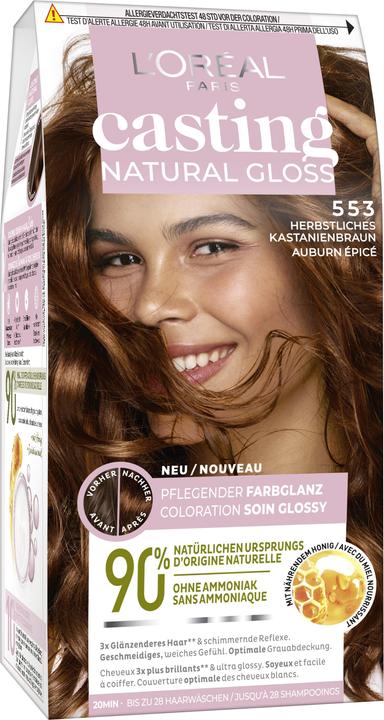 Produktbild L'Oréal Paris Natural Gloss Coloration 553 Spiced Auburn 395 (553 Herbstliches Kastanienbraun)