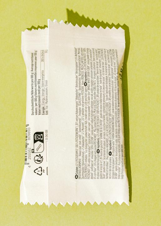 Actual product image KoRo Organic filled wafer slice with pistachio puree and white cocoa product (12 pcs., 264 g)