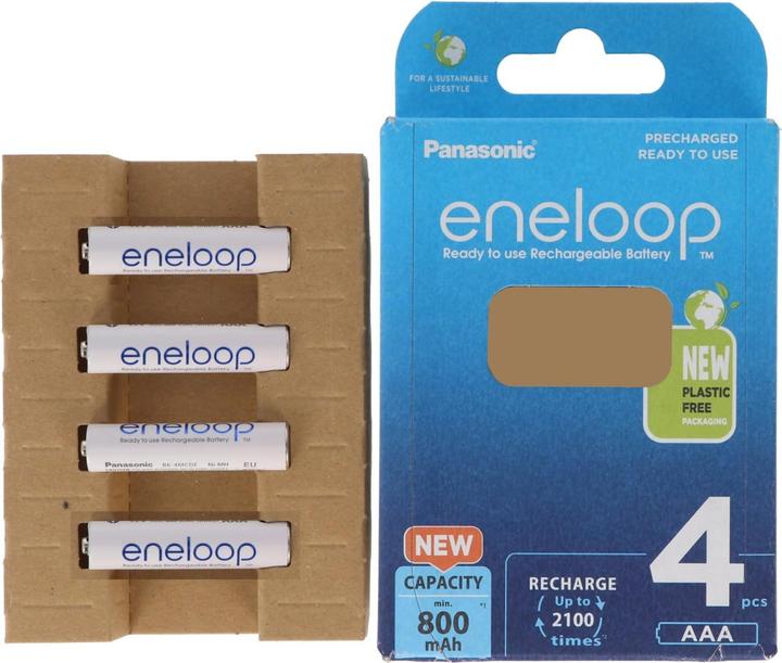 Actual product image Panasonic Battery HR-4UTGB blister pack with 4 AAA eneloops (4 pcs., AAA, 800 mAh)