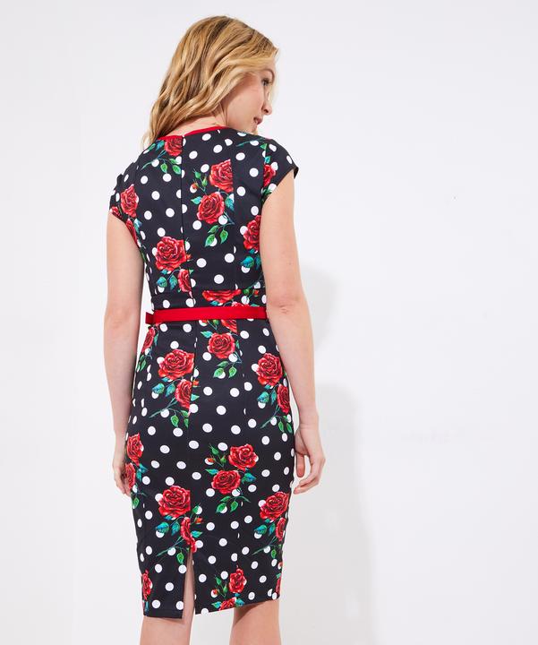 Actual product image Joe Browns Polka Rose Bodycon Dress (40)