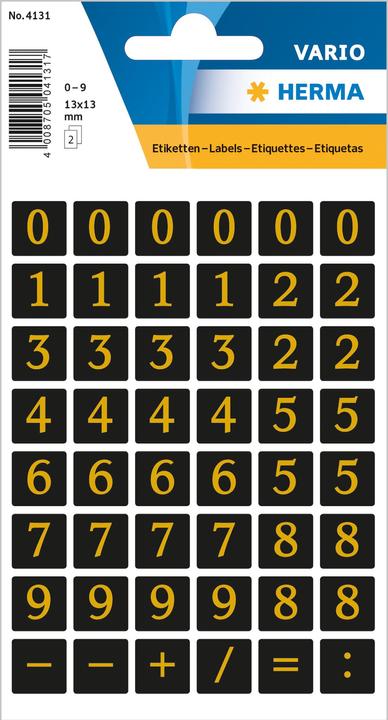 Actual product image HERMA Numbers Labels