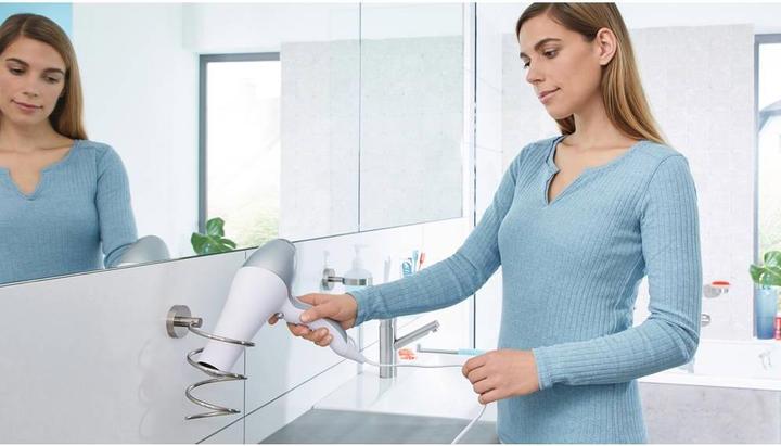 Actual product image tesa MOON hairdryer holder incl. adhesive solution without drilling