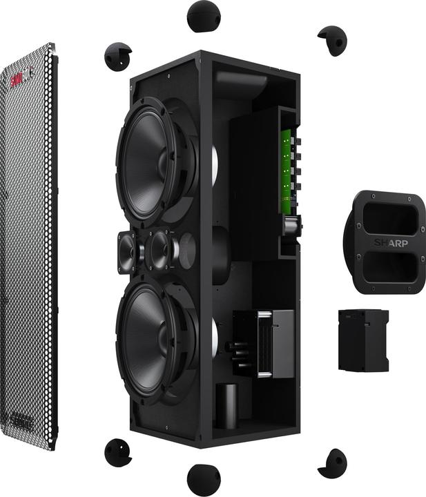 Actual product image Sharp CP-LS100 BT Party Speaker black (10 h, Rechargeable battery operated, Electrical connection)