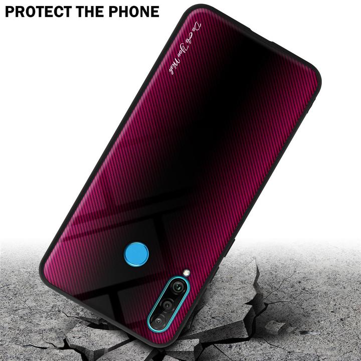 Actual product image Cadorabo TPU Striped Glass Cover (Huawei P30 Lite)