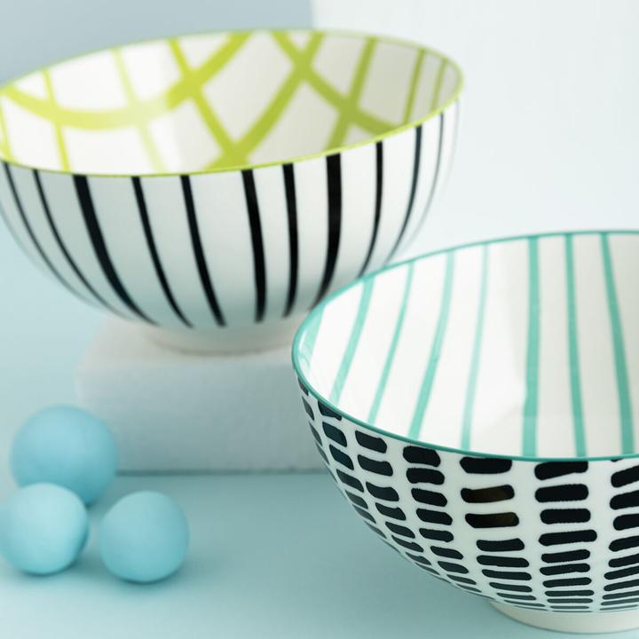 Produktbild Bidasoa Schalenset Zigzag Bunt aus Keramik 15 x 15 x 7,3 cm (2 Stücke) (2 x)