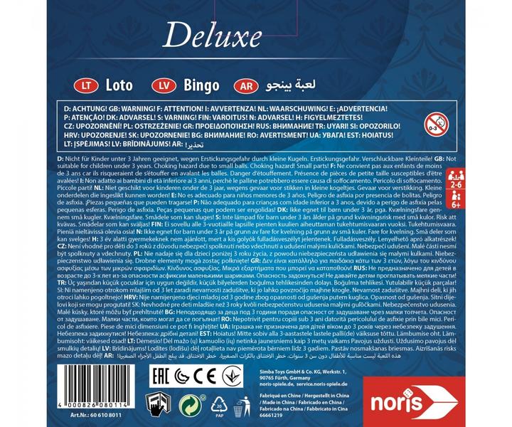 Actual product image Noris Deluxe Bingo (German, French, Italian, English)