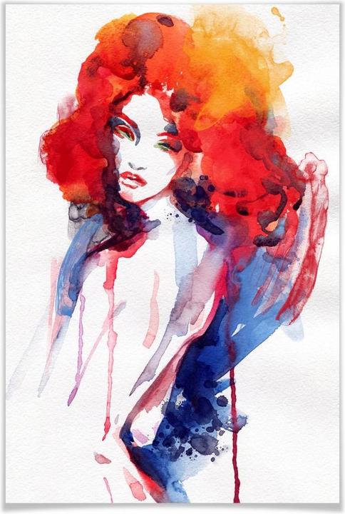 Immagine prodotto Trenddeko La donna con i capelli rosso fuoco (80 x 120 cm)