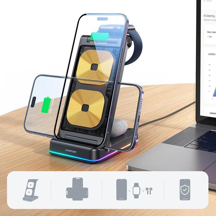 Actual product image Joyroom 3in1 Wireless Charging Station JR-WQN01 (15 W)