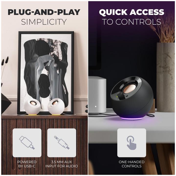 Image du produit Creative Haut-parleur Pebble SE RGB stéréo, noir