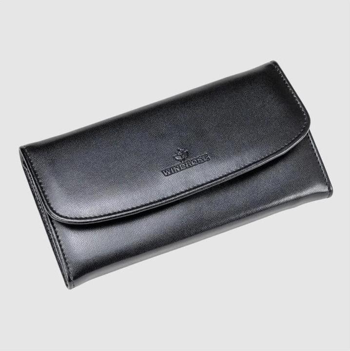 Actual product image Windrose Merino jewellery roll leather 20 cm