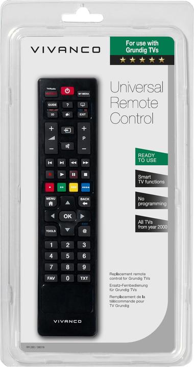 Image du produit Vivanco RR 280 pour Grundig (Télécommande spécifique à l'appareil, Infrarouge)