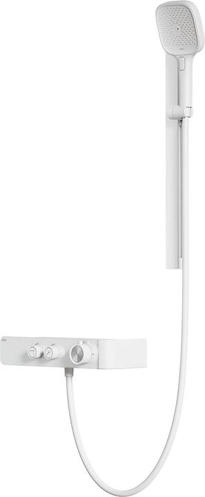 Emke Kit de douche avec thermostat blanc mat Kit de douche complet incluant 3 jets douchette à main