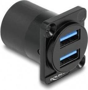 Actual product image Delock D-type module USB 3.2 Gen 1 Type-A 2 x socket to 2 x socket