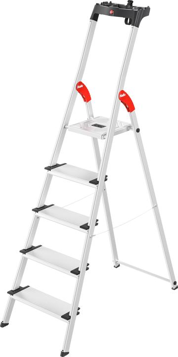 Produktbild Hailo L80 ComfortLine, Alu-Sicherheits-Stehleiter, 5 Stufen (Stehleiter, 150 cm)
