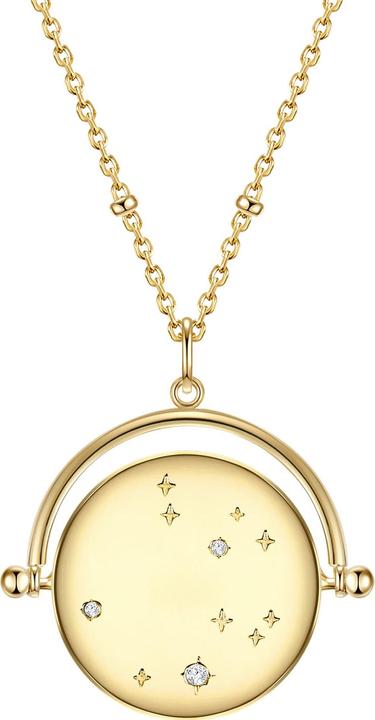 Immagine prodotto Glanzstücke München Segno zodiacale femminile Toro argento sterling zirconi oro giallo Catena base 50,0 cm + 5,0 cm di (Argento, 50 - 55 cm)