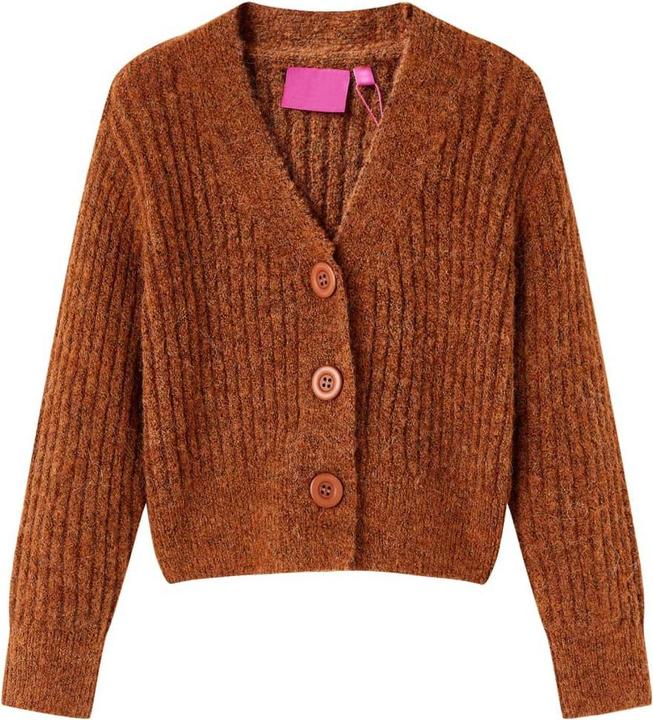 VidaXL Kinder-Strickjacke Cognac 128,Material: 17 % Acryl. 63 (128)
