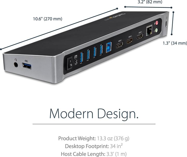 Image du produit StarTech Usb3dockh2dp (USB-B, 6 Ports)
