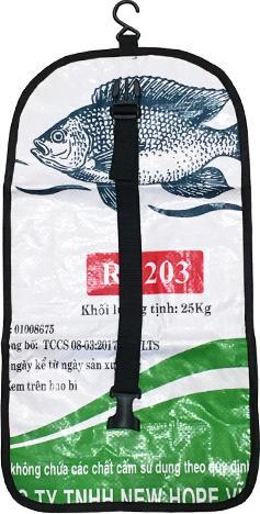 Actual product image Bekos Upcycling - Hanging Wash Bag from Recycled Fish Food Bags White