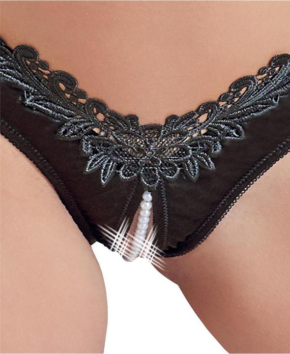 Produktbild Cottelli Collection String ouvert mit Perlen (L)