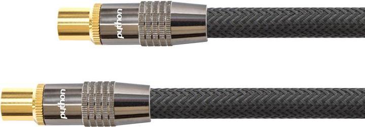Immagine prodotto Python Cavo antenna SAT, spina IEC/coax a presa dorata, schermatura 120 db, 75 Ohm, treccia di nylon sch (120 dB, Cavi antenna)