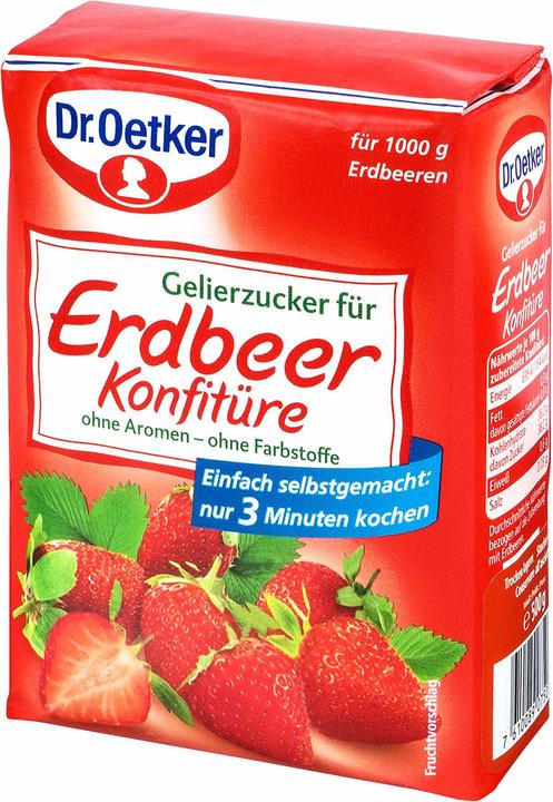 Produktbild Dr. Oetker Gelierzucker für Erdbeere Konfitüre (500 g)