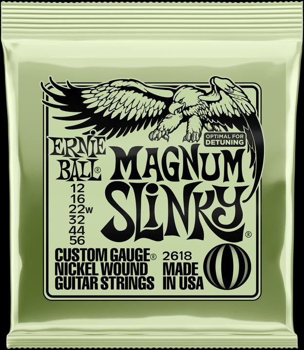 Ernie Ball Set di corde, Slinky Nickel, Magnum 12-56 (6 x, Chitarra elettrica, 0.06")