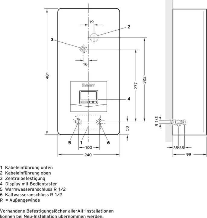 Actual product image Vaillant Electric instantaneous water heater