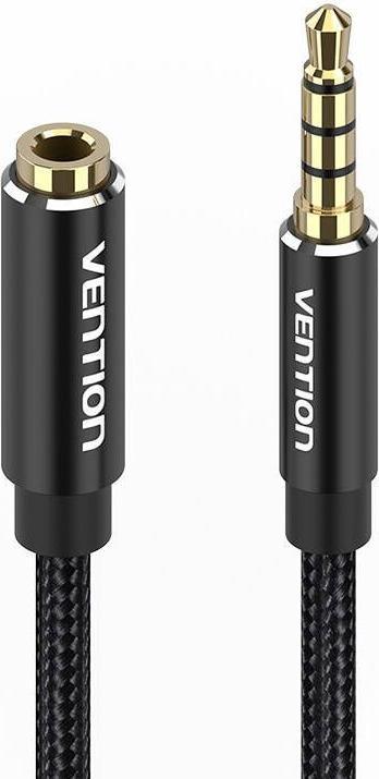 Productafbeelding Vention TRRS 3,5 mm man naar 3,5 mm vrouw audioverlenger 5m BHCBJ Zwart (5 m)