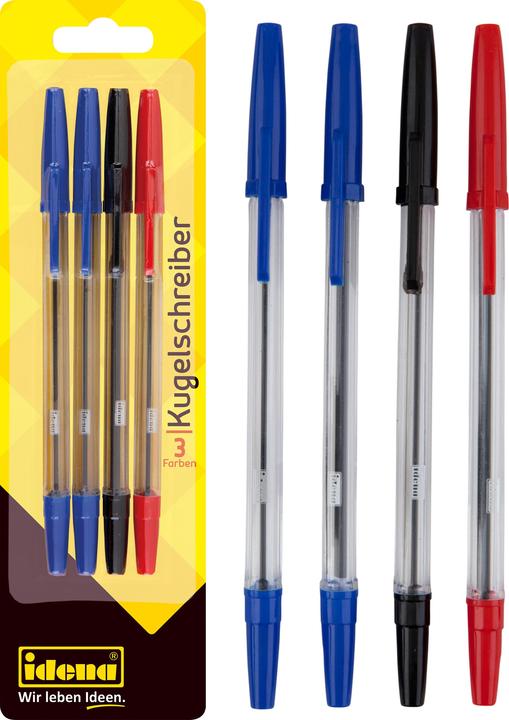 Produktbild Idena Kugelschreiber 4St. farbig sortiert (4 x)