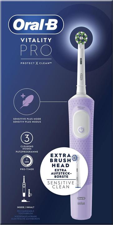 Image du produit Oral-B Vitality Pro Brosse à dents rotative vibrante pour adultes Violet (Brosse à dents oscillo-rotative)