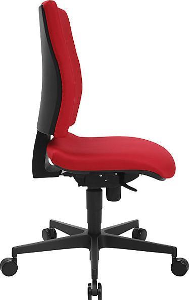 Actual product image Topstar SYNCRO CLEAN office swivel chair, antibacterial fabric cover, red.
